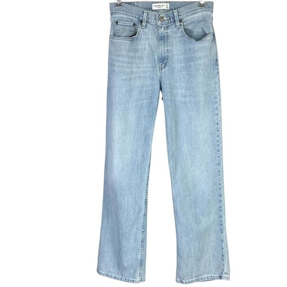 Abercrombie Fitch The 90s Relaxed Jeans Women 27/4R Blue Curve Love High Rise - Picture 1 of 8